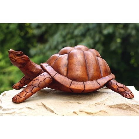 Funny Statues, Turtle Statue, Carved Sculpture, Wood Turtle, Turtle Sculpture, Turtle Decor, Tortoise Turtle, Sculpture Wood, Bear Carving