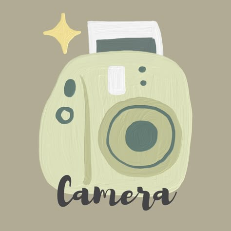 Polaroid Icon Aesthetic, App Icon Aesthetic Camera, Cute Camera App Icon, Green Aesthetic Camera, App Icon Nature, Camera App Icon Aesthetic, Camera Aesthetic Icon, Aesthetic Camera Icon, Green Camera Icon