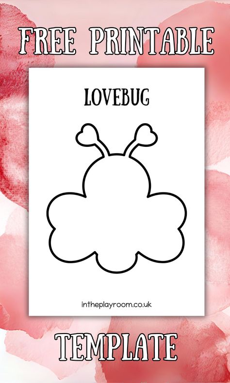 Free Printable Love Bug Template - In The Playroom Bug Template, Bug Craft, Crafts Valentines Day, Robot Craft, Crafts Valentines, Monster Craft, Love Printables, Suncatcher Craft, Bug Crafts