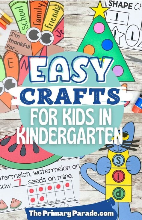 easy crafts for kindergarten and prek Literacy Crafts For Kindergarten, Kindergarten Crafts Easy Art Projects, Easy Crafts For Kindergarten, Emotion Crafts, Kindergarten Crafts Easy, Kindergarten Craft Ideas, Crafts For Kindergarteners, Easy Kindergarten Crafts, Kindergarten Arts And Crafts