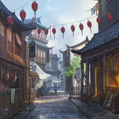 ArtStation - geng kun Fire Nation, Landscape Background, Fantasy City, Chinese Architecture, Fantasy Places, Fantasy Art Landscapes, Fantasy Concept Art, 판타지 아트, Environment Design