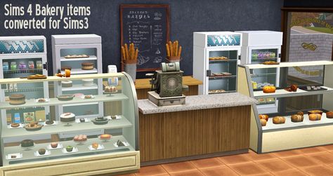 Sims4 Ideas, Sims 3 Sims, Sims 4 Restaurant, Sims Rooms, Sims Decor, Lotes The Sims 4, Sims Download, Bakery Store, Bakery Items