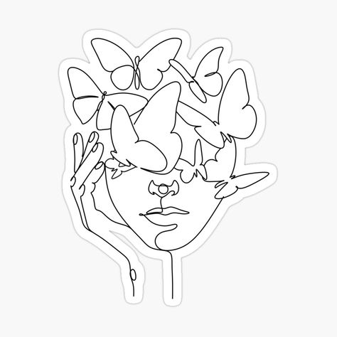 Butterfly Line art Woman by OneLinePrint | Redbubble Woman With Butterfly, Scandinavian Art Modern, Butterfly Line Art, Line Art Woman, Modern Art Wall, Scandinavian Print, Scandinavian Art, Modern Poster, Art Wall Art