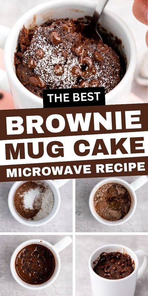 Brownie In A Mug No Egg, Mug Cookie Recipe No Egg, Chocolate Mug Cake No Egg, Easy Microwave Brownie, Dessert No Eggs, Mug Cake No Egg, Brownie For One, Brownie In A Mug Recipe, Mug Brownie Recipe