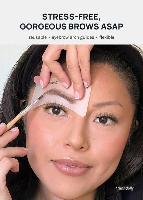 Create your perfect brow shape easier than ever with these reusable eyebrow arch guides! Includes:6 flattering styles for all face shapes Why You'll Love This:❣️ Durable❣️ Flexible❣️ Reusable❣️ Beginner-friendly❣️ EasyHow to Use: Hold each stencil to your eyebrow to find the closest fit to your natural shape. Hold the stencil to your eyebrow and align the curve of the stencil to your natural arch. Fill in your eyebrow with a pencil or brow powder. Make sure to cover all edges of the stencil. Don Brow Shapes, Eyebrow Arch, Eyebrow Care, Eyebrow Template, Eyebrow Trends, Perfect Brow, Beef Dinners, Eyebrow Stamp, Eyebrow Hacks