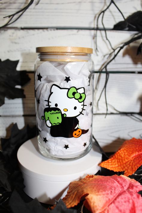 Evil Hello Kitty, Scary Hello Kitty, Hello Kitty Cups, Spooky Hello Kitty, Boo Basket, Glass Cups, Cold Cup, Las Vegas Nevada, Glass Cup