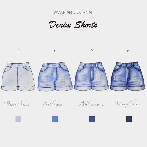 Denim Drawing Tutorial, Jean Illustration Fashion, Denim Drawing, Denim Fashion Illustration, Fashion Rendering, Jean Drawing, Sketch Fashion Design, Sketches Fashion Design, Textile Pattern Design Fashion