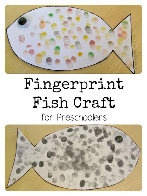 Fingerprint Fish Craft for Preschoolers Pet Art Projects, Fingerprint Fish, Pond Crafts, Fish Craft, Toddler Lessons, Animal Art Projects, Art Projects For Kids, Pond Life, Daycare Activities