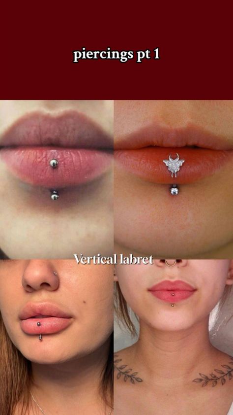 Piercing ideas Verticle Labret Piercing, Lip Piercing Labret, Vertical Labret Piercing, Tongue Piercing Jewelry, Vertical Labret, Labret Jewelry, Face Piercings, Labret Piercing, Cute Piercings