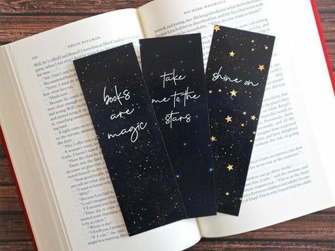 Books Are Magic, Bookmarks Quotes, Space Quotes, Handmade Bookmarks Diy, Star Bookmark, Book Lover Gifts, Stars Space, Bookmarks For Books, Creative Bookmarks