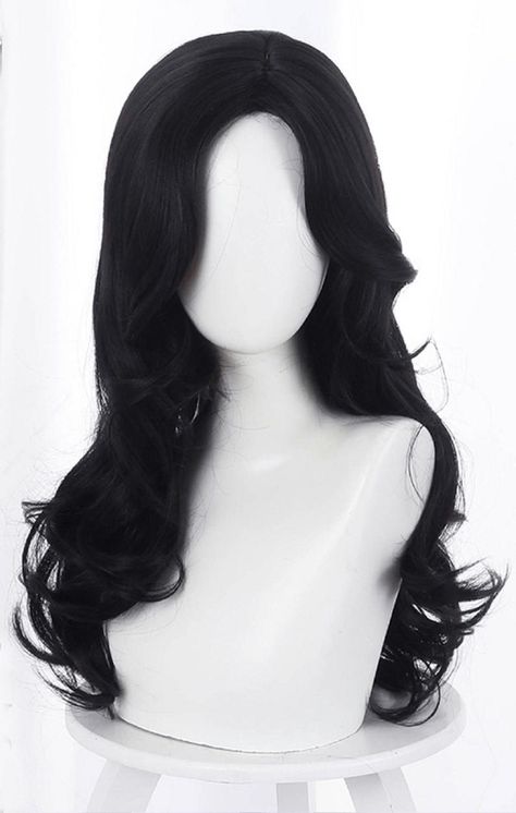 Black Hair Wigs, Kawaii Wigs, Black Cosplay, Anime Wigs, Long Hair Wigs, Cosplay Hair, Kawaii Hairstyles, Fantasy Hair, Peinados Fáciles Para Cabello Corto