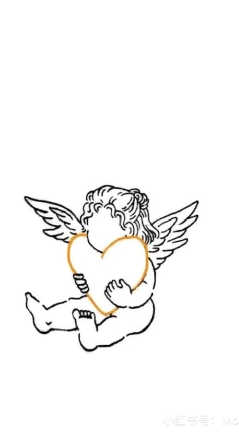 Two Hearts Tattoo, Angel Devil Tattoo, Venus Tattoo, Cupid Tattoo, Devil Tattoo, Girly Design, Small Tattoos For Guys, Matching Tattoo, Baby Tattoos