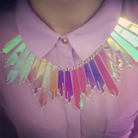 . Iridescent Fashion, Lilac Shirt, Glam Punk, Organizer Diy, Tatty Devine, Jewelry Organizer, Cheap Fashion, Jewelry Diy, Making Jewelry