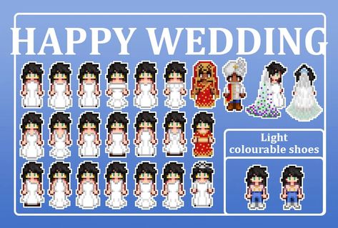 WS78's Happy Wedding Pack for FS at Stardew Valley Nexus - Mods and community Farmer Clothes, Uraraka Cosplay, Stardew Valley Layout, Stardew Valley Tips, Farmer Outfit, Stardew Valley Farms, Stardew Valley Fanart, High School Survival, Games Images