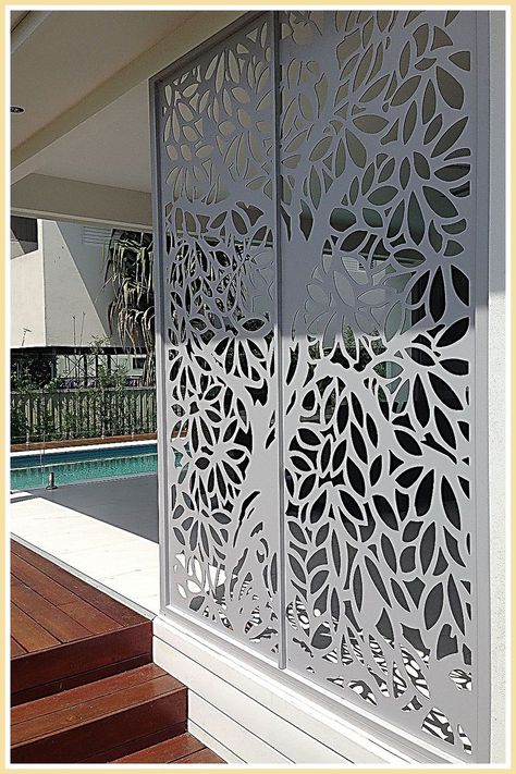 Outdoor Privacy Screens - Reward yourself today! Visit to see the great brands and products you need today. Residential Gate, Outdoor Screen Panels, Architectural Wall Panel, Decorative Metal Screen, Outdoor Privacy Screen, Decorative Screen Panels, Patio Privacy Screen, Laser Cut Screens, Patio Privacy