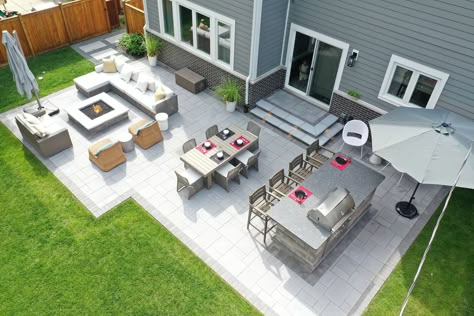 Cape Cod Backyard Patio, Rectangle Concrete Patio, Simple Patio Design, Tile Patio, Paver Patios, Small Patio Design, Brick Paver Patio, Outdoor Tile, Patio Remodel