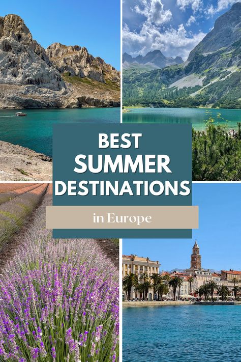 Summer in Europe means vacation, freedom, relaxation and good weather. For some it is relaxation at the beach, for others it is active recreation in the mountains. Summer is Europe’s peak tourist season, when most people travel across Europe. If you are looking for a European destination for the summer, then you are in the right place. In the following article, we will show you the places in Europe that we think are the best places to visit if you are looking for a summer destination in Europe. Summer Destinations Europe, Top Europe Destinations, Summer In Europe, Best Places In Europe, Best Countries To Visit, Mountain Destinations, North Europe, Europe Holidays, Good Weather