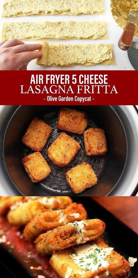 Craving a taste of Olive Garden from the comfort of your home? Try this simple air fryer lasagna fritta recipe that captures all the cheesy, crispy goodness you love. Perfect for a quick dinner or a fun appetizer, these fritta bites are easy to make and packed with flavor. Enjoy the classic Italian taste with a modern twist, all without the deep-frying mess. Your family and friends will be impressed with this delightful dish that brings a touch of restaurant magic to your table. Lasagna Fritta Recipe, Air Fryer Lasagna, Lasagna Fritta, Chicken And Dumplin Recipe, Dinner Recipes Easy, Easy Chicken Pot Pie, Vegetarian Fast Food, Easy Air Fryer, Air Fryer Dinner Recipes