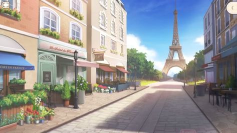 Never More Academy, Gacha Life Backrounds Park, Park Bg Anime, Anime Paris Background, Paris Cartoon Background, Anime Cafe Background Outside, Backgrounds Gacha, Paris Background, Anime Houses