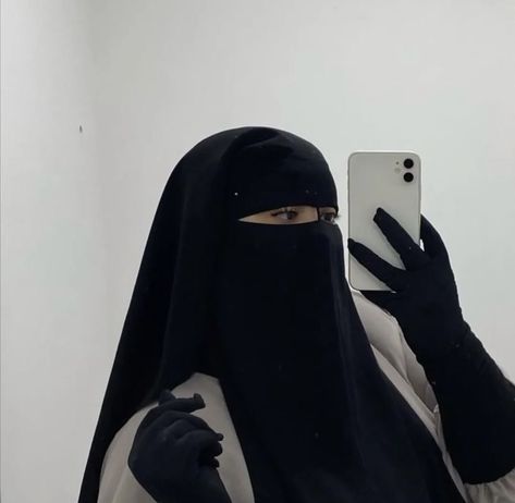 Hijab Girl, Niqab, Black And White, White, Black