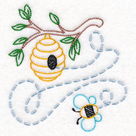 Towel Embroidery Designs, Tea Towels Embroidery, Bee Embroidery, Towel Embroidery, Urban Threads, Embroidery Patterns Vintage, Paper Embroidery, Pola Sulam, Simple Embroidery