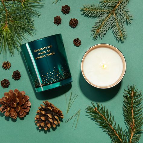 Christmas Candle Product Photography, Holiday Candle Photography, Christmas Candle Photography, Winter Candle Aesthetic, Winter Product Photography, Curtain Video, Holiday Product Photography, Christmas Product Photography, Thrifted Art