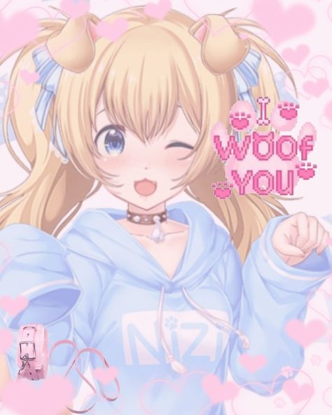 Puppy Girlfriend Anime, Anime Puppy, Dream Girlfriend, Puppy Girl, Soft Pink Theme, Pink Puppy, Creative Profile Picture, Puppy Play, Kawaii Room