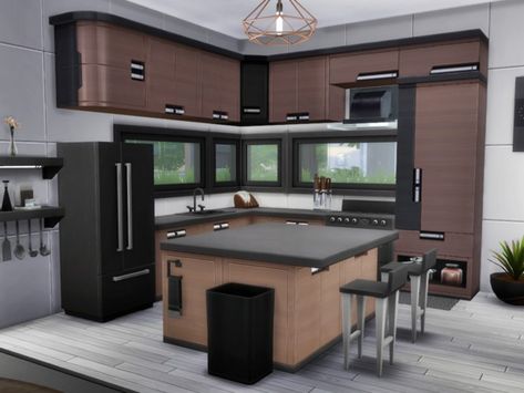 Sims 4 Open Plan Kitchen, Cozy Dining Area, Kitchen Cozy, Sims 4 Kitchen, Sims 4 House Plans, Sims 4 House Building, Sims 4 House Design, Casas The Sims 4, Sims Building