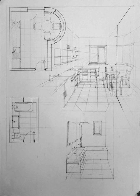 Interior Architecture Sketch, Interior Design Sketchbook, Architecture Drawing Sketchbooks, Architecture Drawing Plan, Perspective Drawing Architecture, Interior Design Renderings, Interior Architecture Drawing, Drawing Interior, Interior Design Drawings