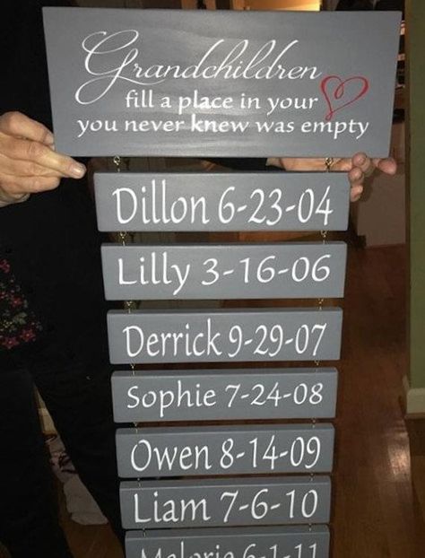 This Grandchildren fill a place in your heart sign Mothers day is just one of the custom, handmade pieces you'll find in our signs shops. Grandparents Sign, Grandchildren Sign, Grandkids Sign, Grandmother Birthday Gift, Grandmother Birthday, Board Art, Cadeau Diy, Gift For Grandma, Grandparent Gifts