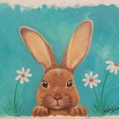 Spring Bunny Acrylic Painting Tutorial on YouTube by Angela Anderson #rabbit #spring #angelafineart #bunny #acryliconcanvas Bunny Acrylic Painting, Angela Anderson, Bunny Painting, Spring Bunny, Painting Tutorial, Step By Step, Acrylic Painting, Easter