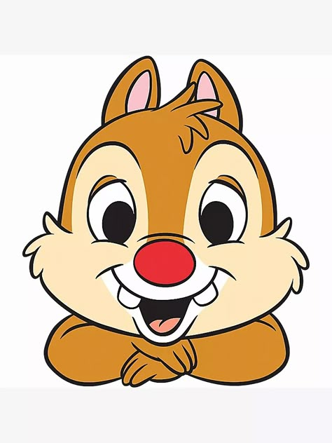 "Dale " Poster for Sale by HannahCreer | Redbubble Chip 'n' Dale, Brown Cartoon Characters, Disney Animation Characters, Disney Characters Drawings, Disney Characters Clipart, Simple Cartoon Characters, Disney Mignon, Disney Character Drawings, Disney Clipart