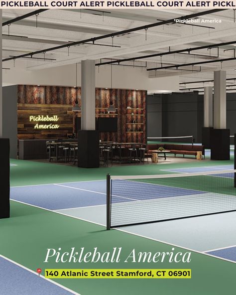 Pickleball Court Alert! 🚨 If you find yourself near Stamford, CT, stop by Pickleball America to visit one of the largest indoor pickleball venues in the US 🏓 This 80,000 sq. ft. facility offers everything from open play and leagues to private lessons and events. Enjoy top-notch amenities like lockers, a lounge, café, and even childcare. Perfect for players of all levels, it's the ideal spot to improve your game and connect with the community! 🌟 @pickleballamerica #PickleballisLife #Stamfo... Beautiful Pickleball Courts, Pickleball Court Design, Indoor Pickleball Court, Industrial Warehouse Design, Indoor Pickleball, Interior Render, Pickleball Courts, Sports Lounge, Stamford Ct