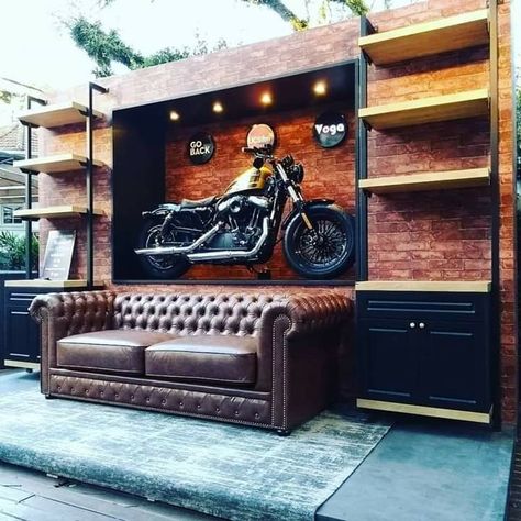 Masculine Room, Man Cave Furniture, Man Cave Room, Man Cave Home Bar, Loft House, Showroom Design, Man Cave Garage, Garage Design, Home Room Design