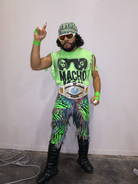 "Macho Man" Randy Savage Diy Macho Man Costume, Diy Wrestling Costumes, Wrestling Family Costumes, 90s Wrestlers Costumes, Couples Wrestling Costumes, Wrestler Halloween Costume, Macho Man Randy Savage Costume, Randy Savage Costume, Wrestlemania Party