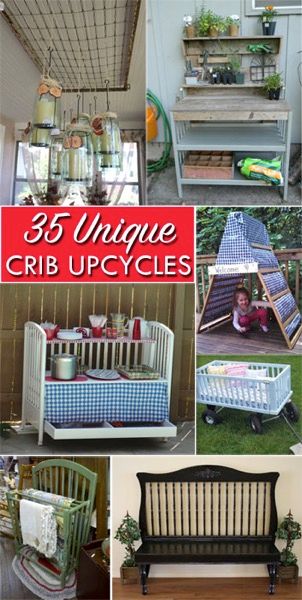 Reuse Cribs, Old Baby Cribs, Old Cribs, Diy Crib, Upcycling Projects, Upcycle Repurpose, Diy Upcycling, Diy Simple, Repurposed Items