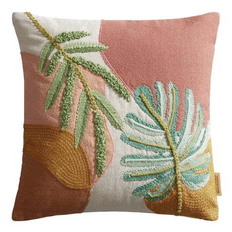 Tropical Pillows, Outdoor Throw Pillow, Coral And Gold, Botanical Pattern, Monstera Leaf, Outdoor Throw Pillows, Mud Cloth, World Market, Mold And Mildew