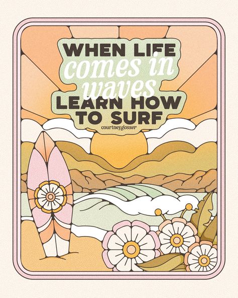 When life comes in waves, learn how to surf. ✨ When ever a design you love extra is created for a client, chances are you have several other options that didn’t make the final cut. I couldn’t keep this one on lockdown because I love it too much, and feel like it’s perfectly capturing all of the bright summer vibes! Life Comes In Waves, Beach Prints, Learn To Surf, Psychology Quotes, Coconut Girl, Beach Print, A Design, I Love It, Memes Quotes