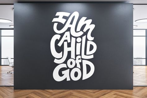 HandledShop - Etsy Canada Children’s Church Room Design, Teen Classroom Decor Church, Church Nursery Toys, Church Basement Makeover, Church Toddler Room Ideas, Bible Verse Mural, Youth Decorations Church, Children’s Church Room Ideas, Christian Wall Mural