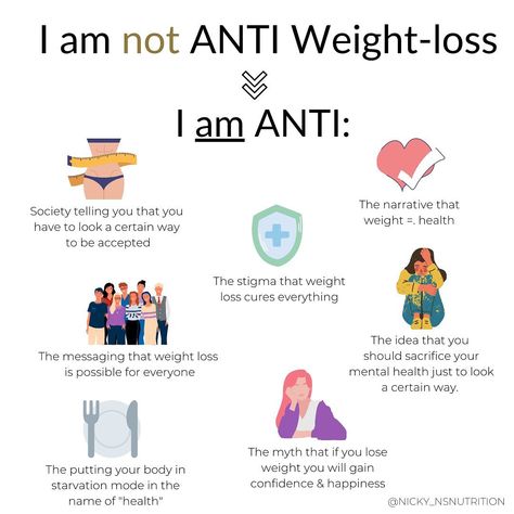 NICKY | Non-Diet Nutrition on Instagram: “I am ANTI diet culture making you feel like your worth is based on your weight. . You’re not a ✨bad person✨ if you desire weight loss. .…” Anti Dieting Culture, Anti Diet Quotes, Anti Diet, Diet Quotes, Food Freedom, Anti Dieting, Diet Culture, Diet Nutrition, Intuitive Eating