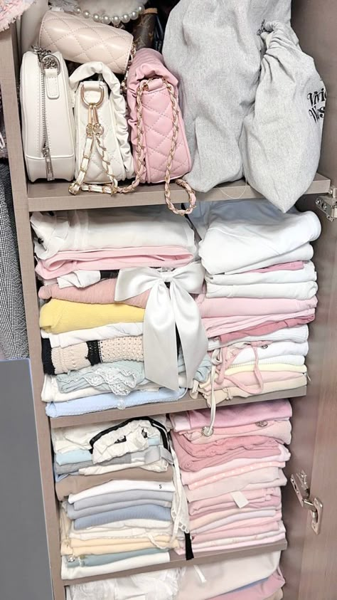 A Lot Of Clothes Aesthetic, Clothes Wardrobe Aesthetic, Coquette Closet Aesthetic, Lots Of Clothes Aesthetic, Wardrobe Closet Aesthetic, Walk In Wardrobe Aesthetic, Clothes Aesthetic Closet, Closet Clean Out Picture Cute, Small Closet Aesthetic