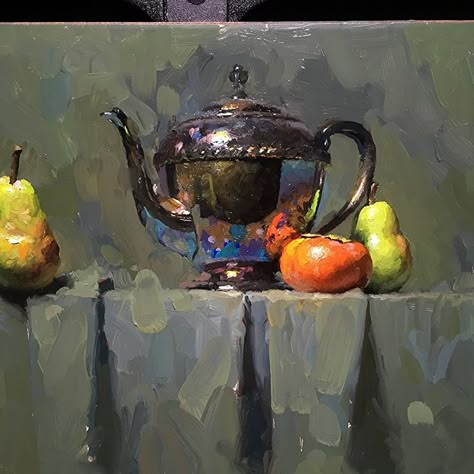 Large Oil Painting Ideas, Still Life Oil Painting Fine Art, David Cheifetz, Oil Still Life, Oil Painting Still Life, Still Life Paintings, Still Life Images, Painting Demo, Gouache Art