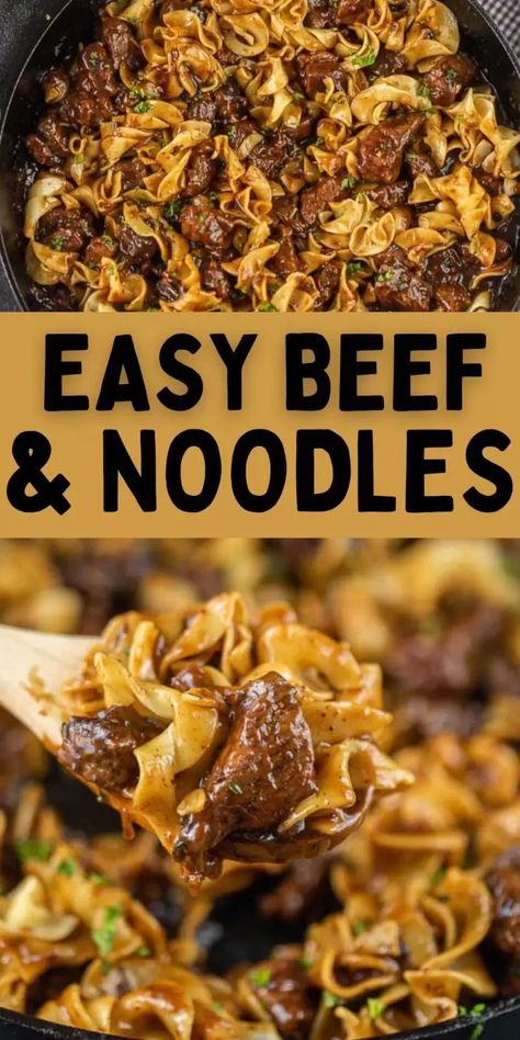 Easy Beef And Noodles, Easy Beef And Noodles Recipe, Beef And Noodles Crockpot, Beef And Noodles Recipe, Beef Tips And Noodles, Beef Tip Recipes, Egg Noodle Recipes, Beef Tips And Gravy, Stew Meat Recipes