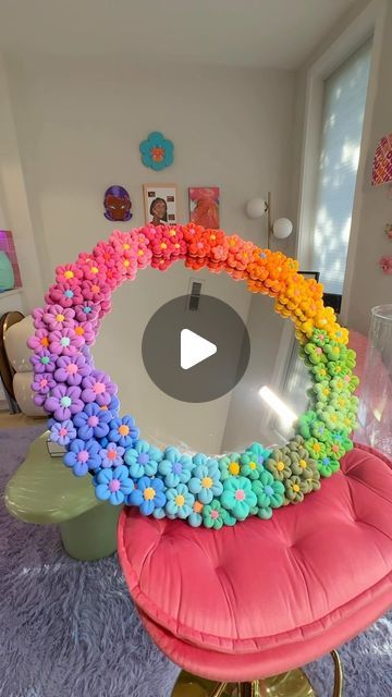 @jarrytheworst on Instagram: "⭑ GiveawayTimeCusYallMakeMeBlush ⭑  ♡ Celebrating ending a pretty colorful chapter in my life ♡  ❅ Who knew an idea I procrastinated on starting could bloom like this? I wanna make the next idea blossom too❅  I had this rainbow gradient stacked flower mirror idea in the vault for a while but I’ve been so backed up on commission work. 😭  I have a lot of ideas in the vault I’ve procrastinated on. I wanna start a new chapter…But before I move on, let me give her to you guys!   💞How to get her💞 - following me duh!  - @ a friend  - what have you been procrastinating on? -comment once pls ♡  ✻ Don’t wanna wait? Commissions are open! Just type in”gradient rainbow”✻" Rainbow Mirror Diy, Diy Mirror Frame Ideas Flowers, Flower Mirror Diy, Diy Mirror Frame Ideas, Mirror With Flowers, Rainbow Mirror, Vibe Rooms, Mirror Frame Diy, Flower Mirror