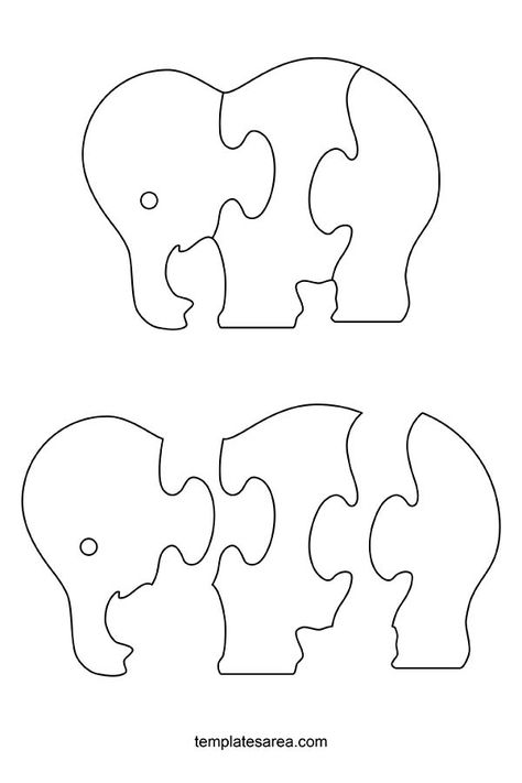 You can download this printable template in PDF file format for free to make DIY elephant puzzles for kids. Diy Elephant, Elephant Template, Easter Templates Printables, Create Your Own Puzzle, Elephant Silhouette, Puzzle Template, Printable Puzzles, Animal Puzzle, Puzzle Design