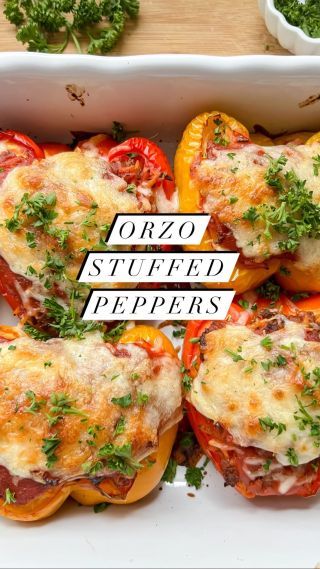 Stuffed Bell Peppers With Italian Sausage And Orzo, Stuffed Bell Peppers With Orzo, Orzo Stuffed Bell Peppers, Creamy Stuffed Peppers, Stuffed Peppers With Orzo, Stuffed Peppers With Couscous, Orzo Stuffed Peppers, Italian Sausage Stuffed Peppers, Mediterranean Stuffed Peppers