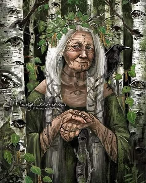 Goddess Rising, Mother Earth Art, The Crone, Baba Jaga, Sacred Science, Spiritual Evolution, Medicine Woman, Pagan Art, Creation Art