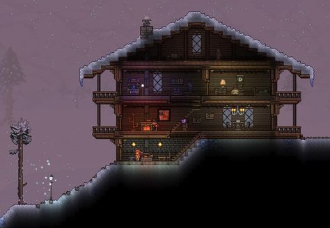 Shust19 (u/Shust19) - Reddit Terraria Village Ideas, Terraria Snow Biome House, Terraria Snow House, Terraria Base Ideas, Terraria Builds Ideas, Terraria Base, Terraria Art, Terraria Design, Terraria Houses