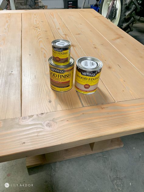 Best Wood Stain For Pine | Douglas Fir ! Staining Pine Wood, Best Wood Stain, Minwax Stain Colors, Grey Stained Wood, Douglas Fir Wood, Stain On Pine, Pine Dining Table, Minwax Stain, Stained Table