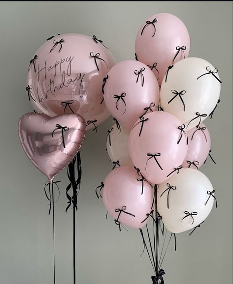 Gothic Birthday Cakes, Pink Birthday Theme, Pink Birthday Decorations, Birthday Balloons Pictures, Blush Decor, Happy Birthday Decor, 20th Birthday Party, Sweet 16 Decorations, Happy Birthday Art